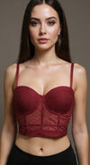 BUSTIER BORDEAUX  CON STRASS